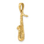 14K Solid Polished 3-D Saxophone Charm - Image 5