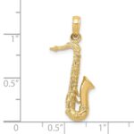 14K Solid Polished 3-D Saxophone Charm - Image 4
