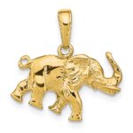 14k Polished 3-D Elephant Pendant - Image 3