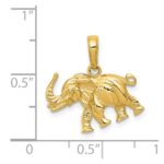 14k Polished 3-D Elephant Pendant - Image 4