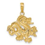 14k Solid Polished Dragon Pendant - Image 3