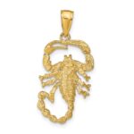 14k Solid Polished Open-Backed Scorpion Pendant