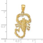 14k Solid Polished Open-Backed Scorpion Pendant - Image 4