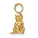 14k Solid 3-D Squirrel with Nut Charm - Image 2