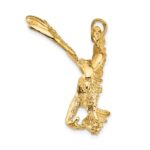 14k Solid Polished Eagle Landing Pendant - Image 2