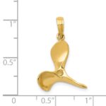 14K Polished 3-D Propeller Pendant - Image 4