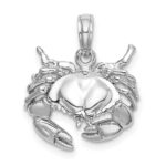 14K White Gold Stone Crab Charm