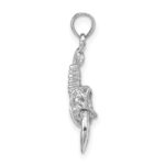 14k White Gold Lobster with Moveable Claws Pendant - Image 2