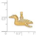 14k Solid Polished 3-D Mallard Charm - Image 3