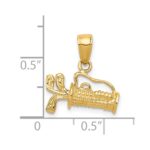 14K Solid Polished 3-D Golf Bag With Clubs Charm - Image 4