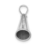 14K White Gold 3-D Megaphone Charm - Image 2