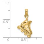 14K Solid Polished 3-D Rollerblade Charm - Image 3