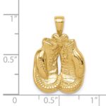 14k Solid Polished Open-Backed Boxing Gloves Pendant - Image 4
