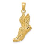 14k Polished Running Shoe with Wings Pendant