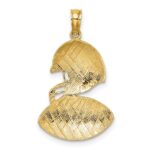 14K Polished Football and Helmet Pendant - Image 3