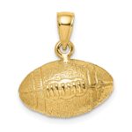 14K Polished 3-D Football Charm