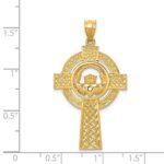 14k Celtic Claddagh Cross Pendant - Image 3