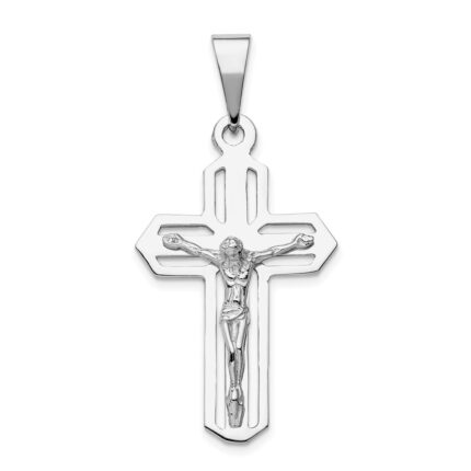 14k White Gold Cut-out Crucifix Pendant