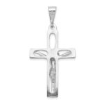 14k White Gold Crucifix Pendant - Image 4