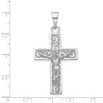 14k White Gold Large Filigree Crucifix Pendant - Image 3