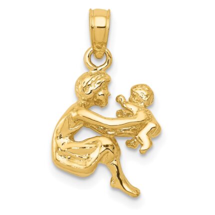 14k Mother Holding Child Pendant