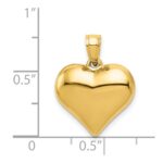 14K Polished 3-D Puffed Heart Pendant - Image 4