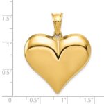 14K Polished 3-D Puffed Heart Pendant - Image 4