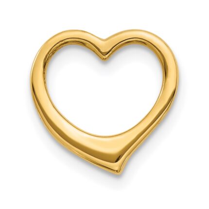 14K Polished Floating Heart Chain Slide