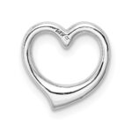 14K White Gold Polished Floating Heart Chain Slide - Image 3