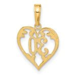 14k 30 in Heart Cut-out Pendant - Image 3