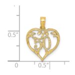 14k 50 in Heart Cut-out Pendant - Image 4
