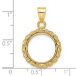 Wideband Distinguished Coin Jewelry 14k Polished Rope 14.0mm Prong Coin Bezel Pendant - Image 4