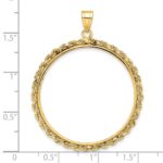 Wideband Distinguished Coin Jewelry 14k Polished Rope 32.0mm Prong Coin Bezel Pendant - Image 4