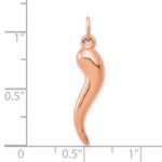 14k Rose Gold 3-D Italian Horn Charm - Image 3