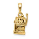 14k 3-D Moveable Handle Slot Machine Pendant