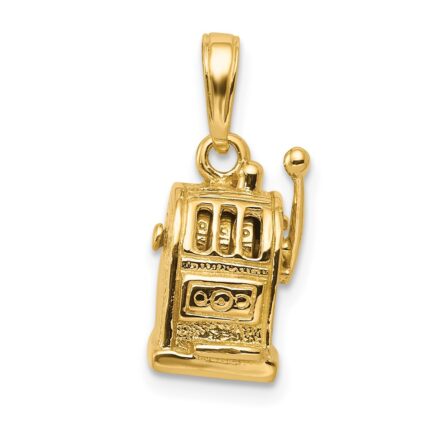 14k 3-D Moveable Handle Slot Machine Pendant