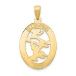 14k Chinese Happiness Symbol in Oval Frame Pendant - Image 4