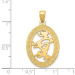 14k Chinese Happiness Symbol in Oval Frame Pendant - Image 3