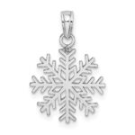 14k White Gold Snowflake Pendant - Image 3