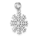 14k White Gold Snowflake Pendant - Image 4
