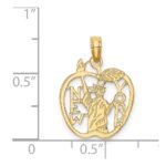 14k Cut-out NEW YORK with Statue of Liberty in Apple Charm - Image 4