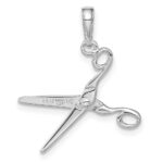 14K White Gold 3-D Moveable Scissors Pendant - Image 3