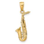 14k 3-D Saxophone Pendant - Image 3