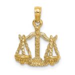 14k 3-D Libra Zodiac Charm