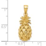14k 3-D Cut-Out Pineapple Pendant - Image 5