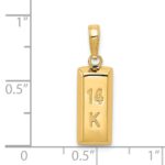 14k 3D Gold Bar Pendant - Image 4