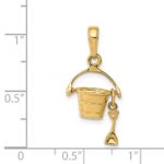 14k 3-D Beach Bucket with Moveable Shovel Charm - Image 4