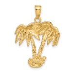 14k Double Palm Trees Pendant - Image 3