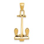 14k 3-D T-Bar Style Anchor Pendant - Image 3