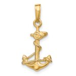 14k 3-D Anchor with Rope Pendant - Image 3